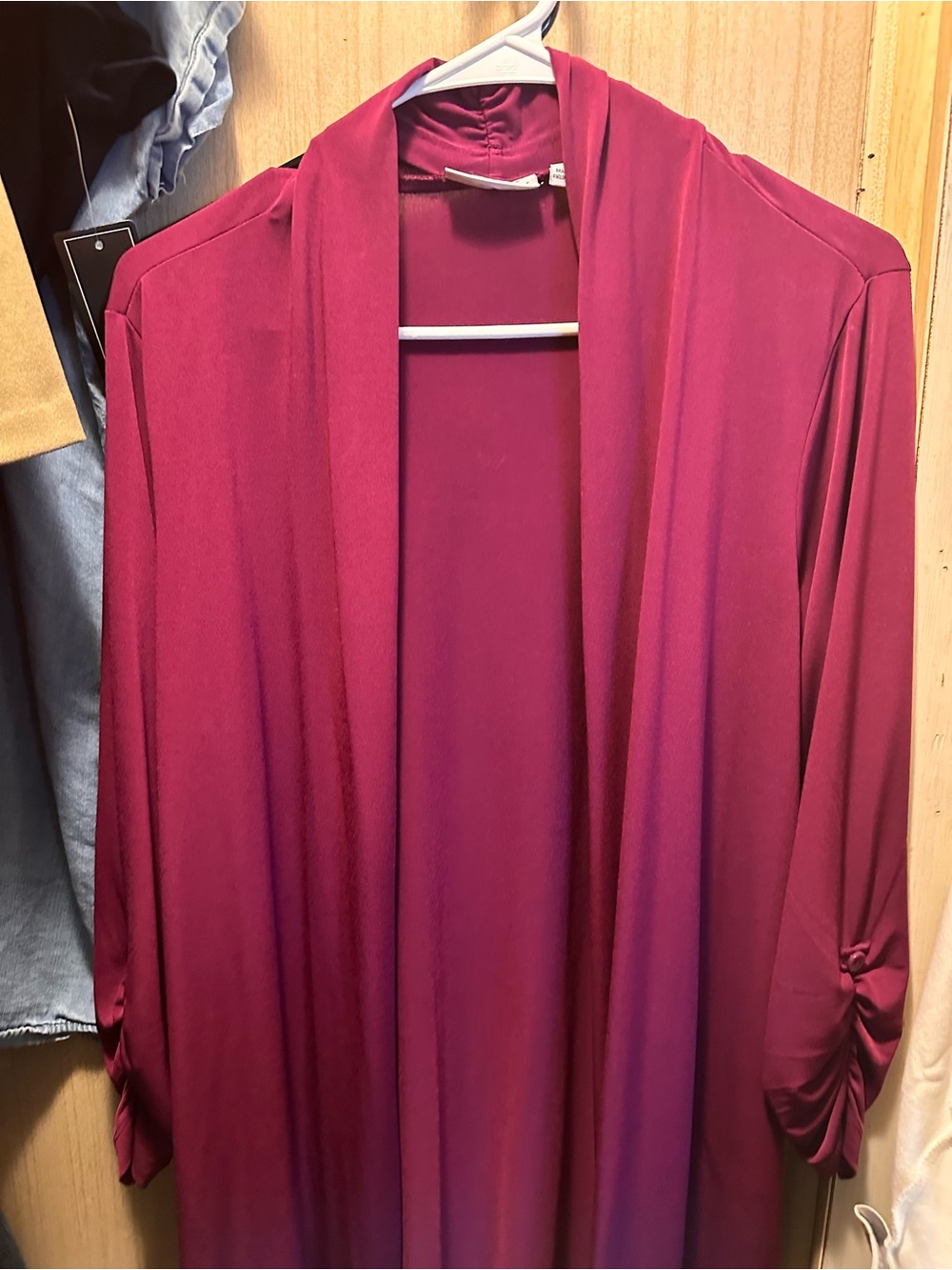 Susan graver Magenta Open-Front Drape Cardigan